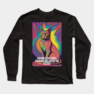 Let the Meow-Gic Guide You, Cat Psychedelic Long Sleeve T-Shirt